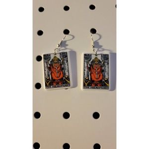 The Heirophant Tarot Card Earrings